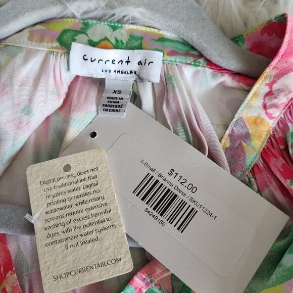 Current Air Botanical Floral Midi Maxi‎ Dress XS Sleeveless Flowy Wedding NWT - Picture 6 of 15